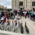 Speaker addresses crowd at PrideKC