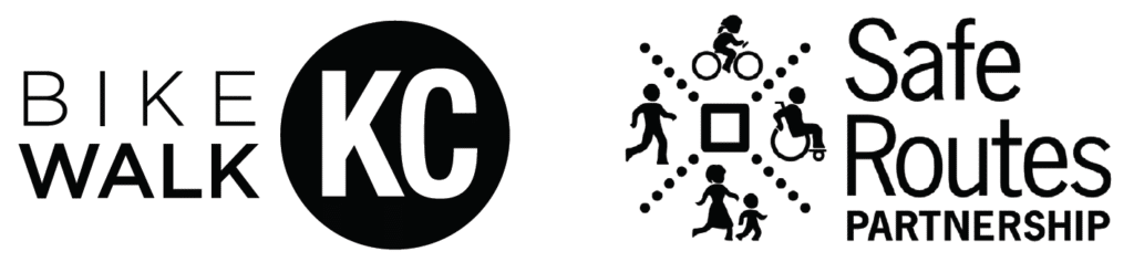 Logos of BikeWalkKC and Safe Routes Partnership