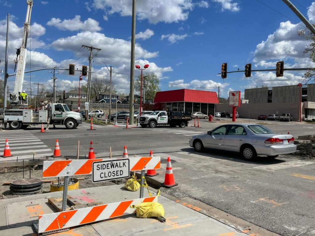 51st and Troost under construction. Photo by Kowthar Shire with Roo News