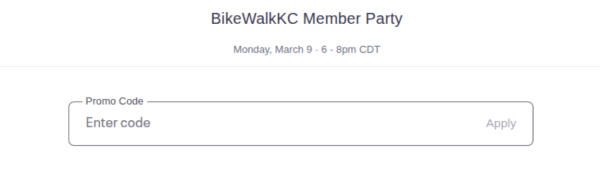 Type your member code into the "Promo Code" box to reveal hidden Attendee Tickets