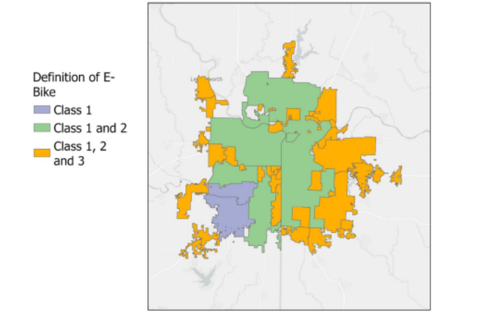  Map of how city codes define electric-assisted bicycles in terms of the three-classsystem. Credit: MARC