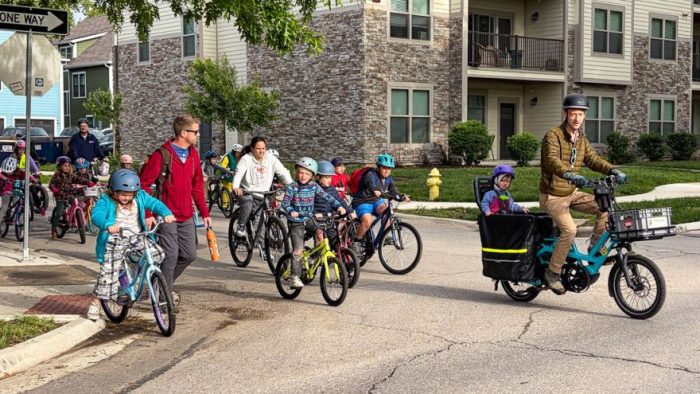 Lawrence, KS families (including BikeWalkKC member Hilary C.) are launching a new bike bus this fall at Cordley Elementary.