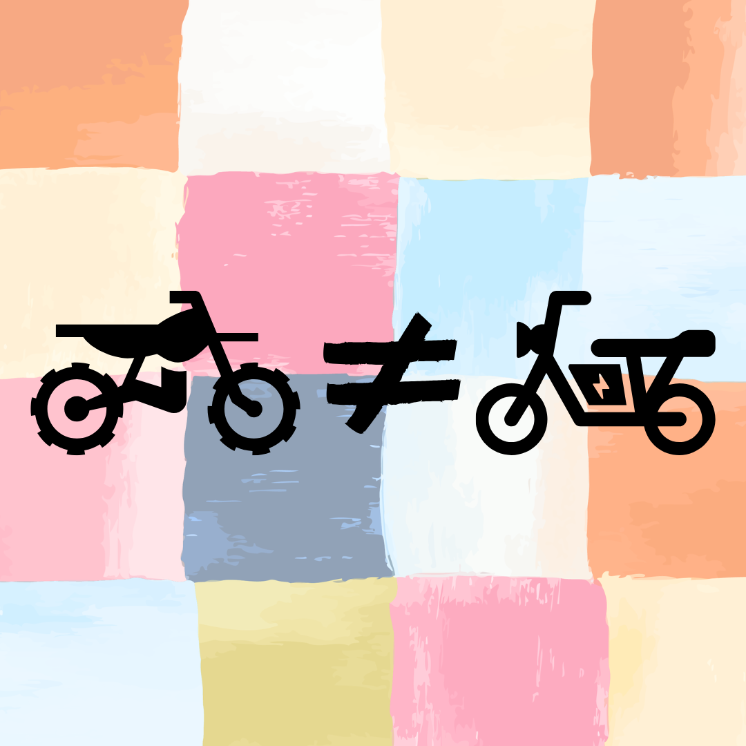 Icons indicating that e-motos are not e-bikes